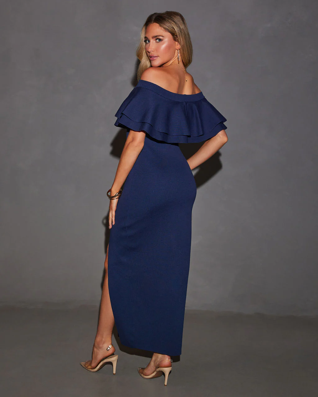 Timeless Beauty Ruffle Off The Shoulder Maxi Dress - Image 16