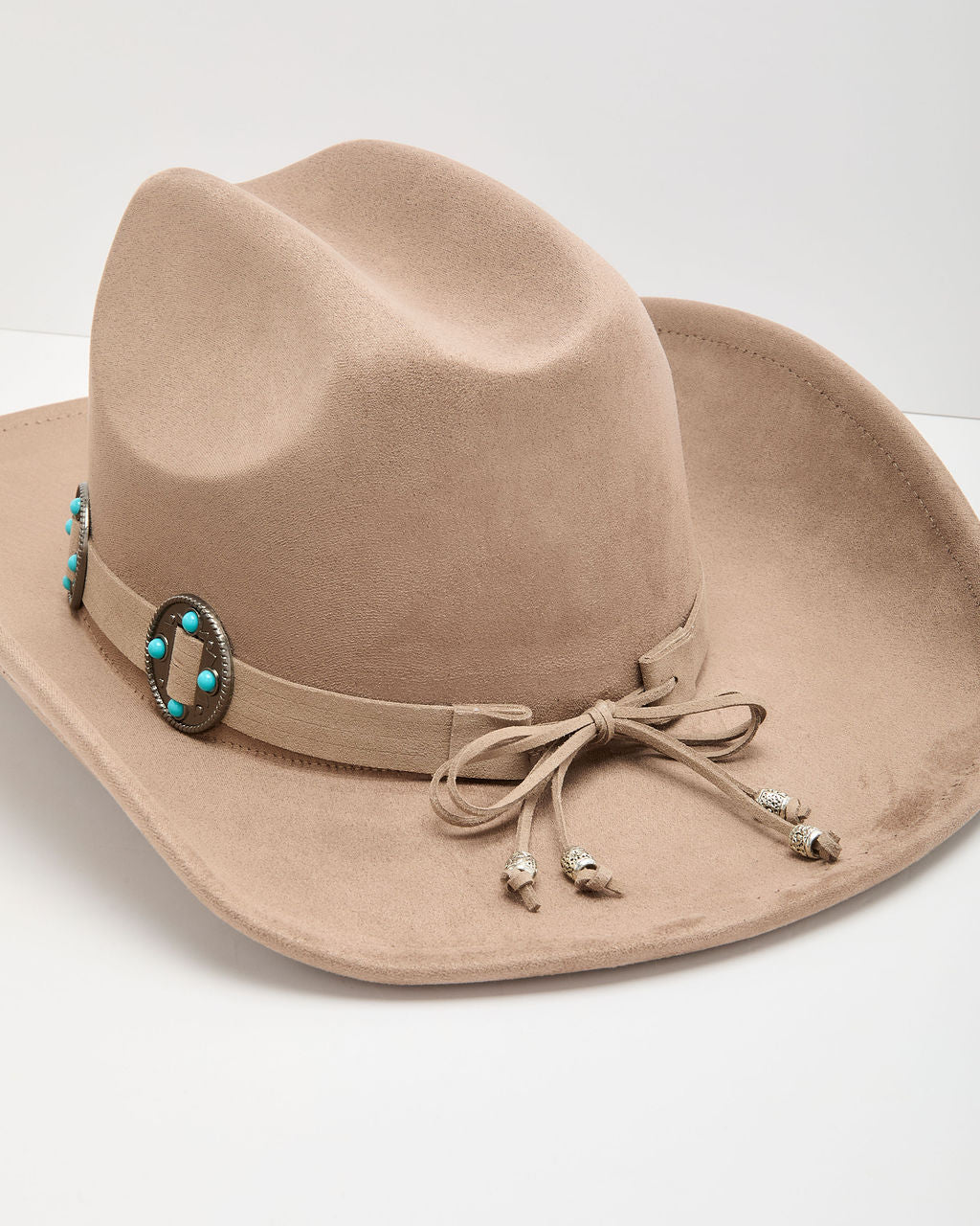 Salt Coast Faux Suede Turquoise Medallion Band Western Hat - Image 2