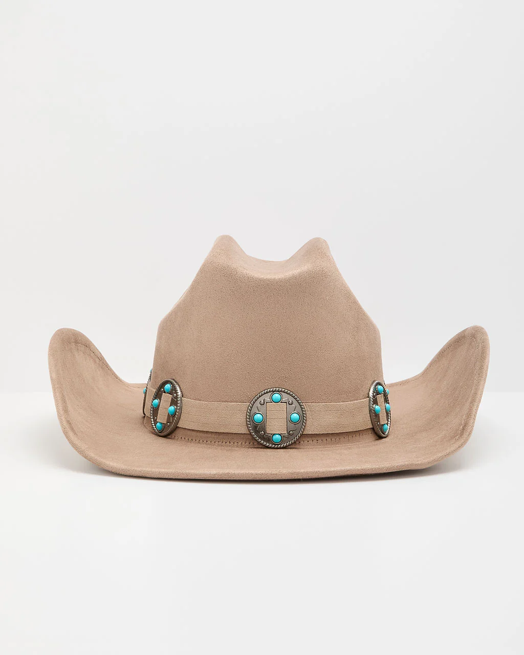 Salt Coast Faux Suede Turquoise Medallion Band Western Hat - Image 4