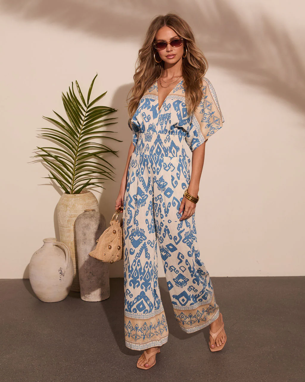 Santorini Sunset Abstract Print Jumpsuit - Image 5