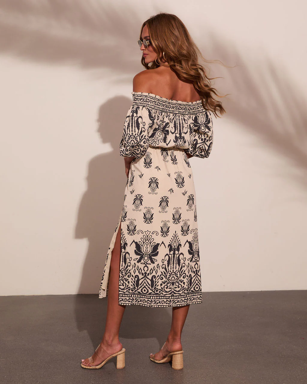 Solstice Spirit Paisley Off The Shoulder Midi Dress - Image 4
