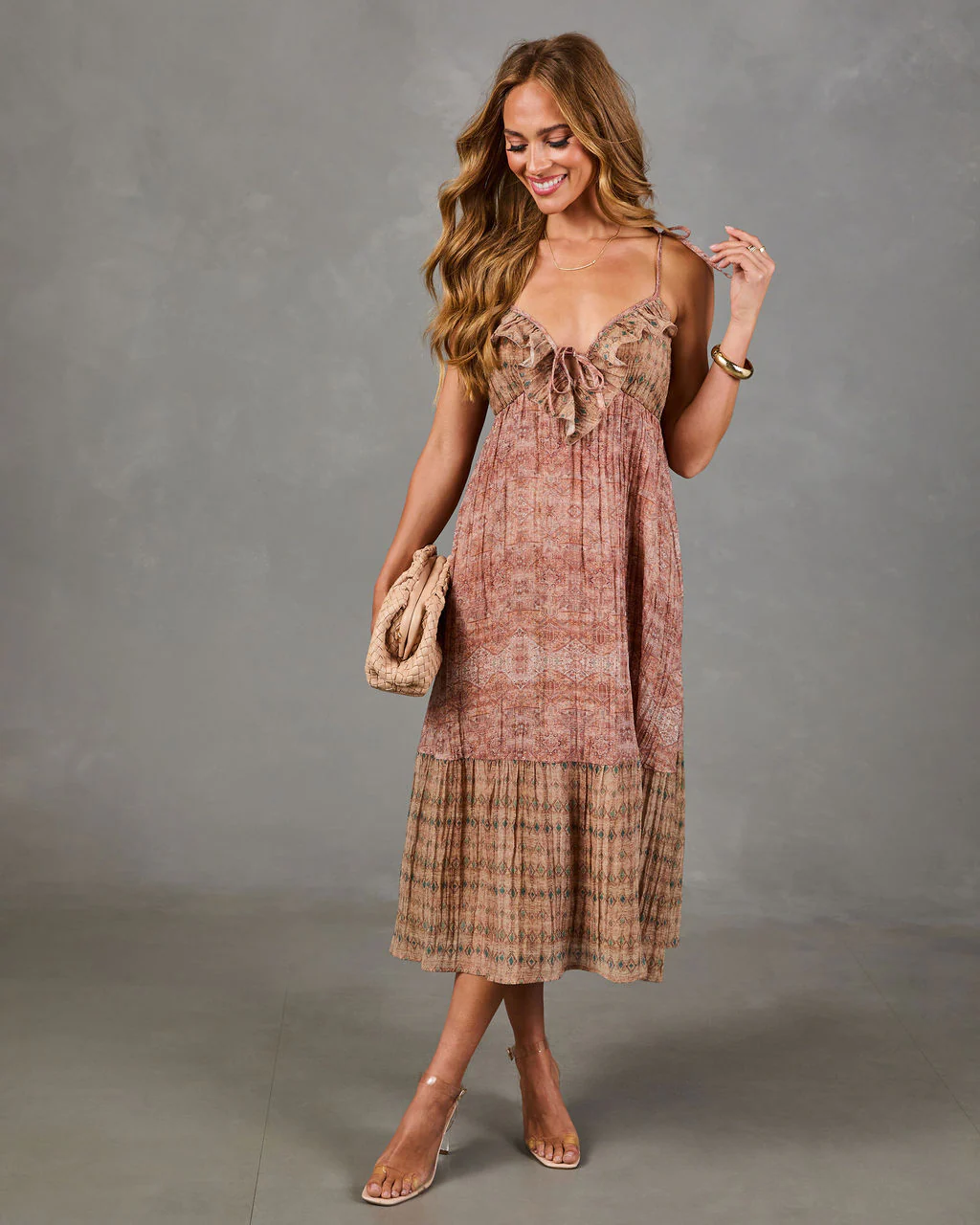 Southern Soul Abstract Color Block Midi Dress - Image 5