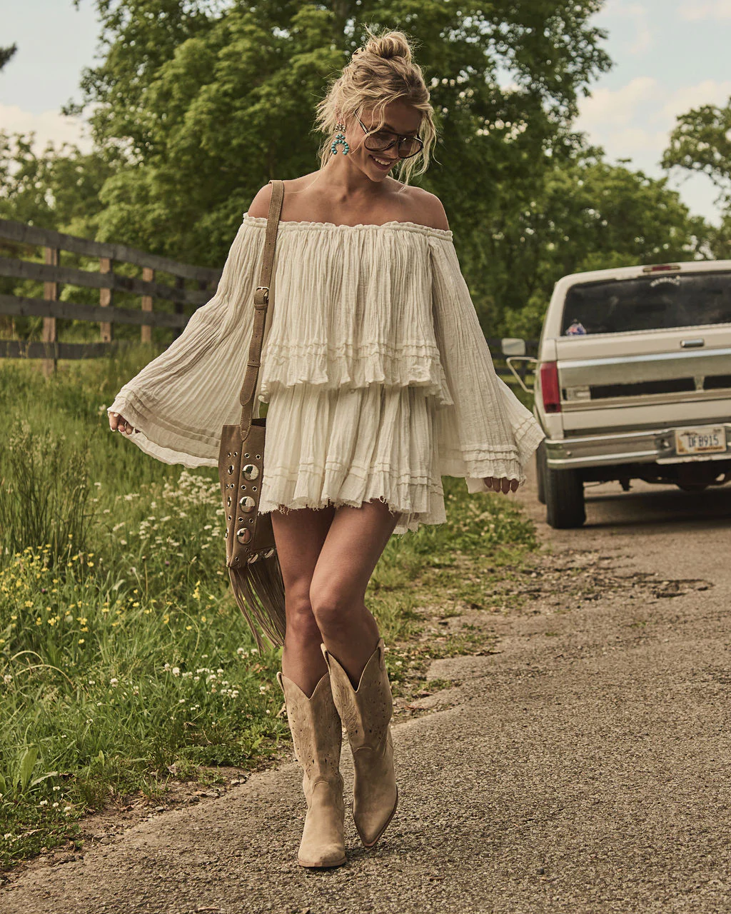 Summer Rodeo Cotton Off The Shoulder Top