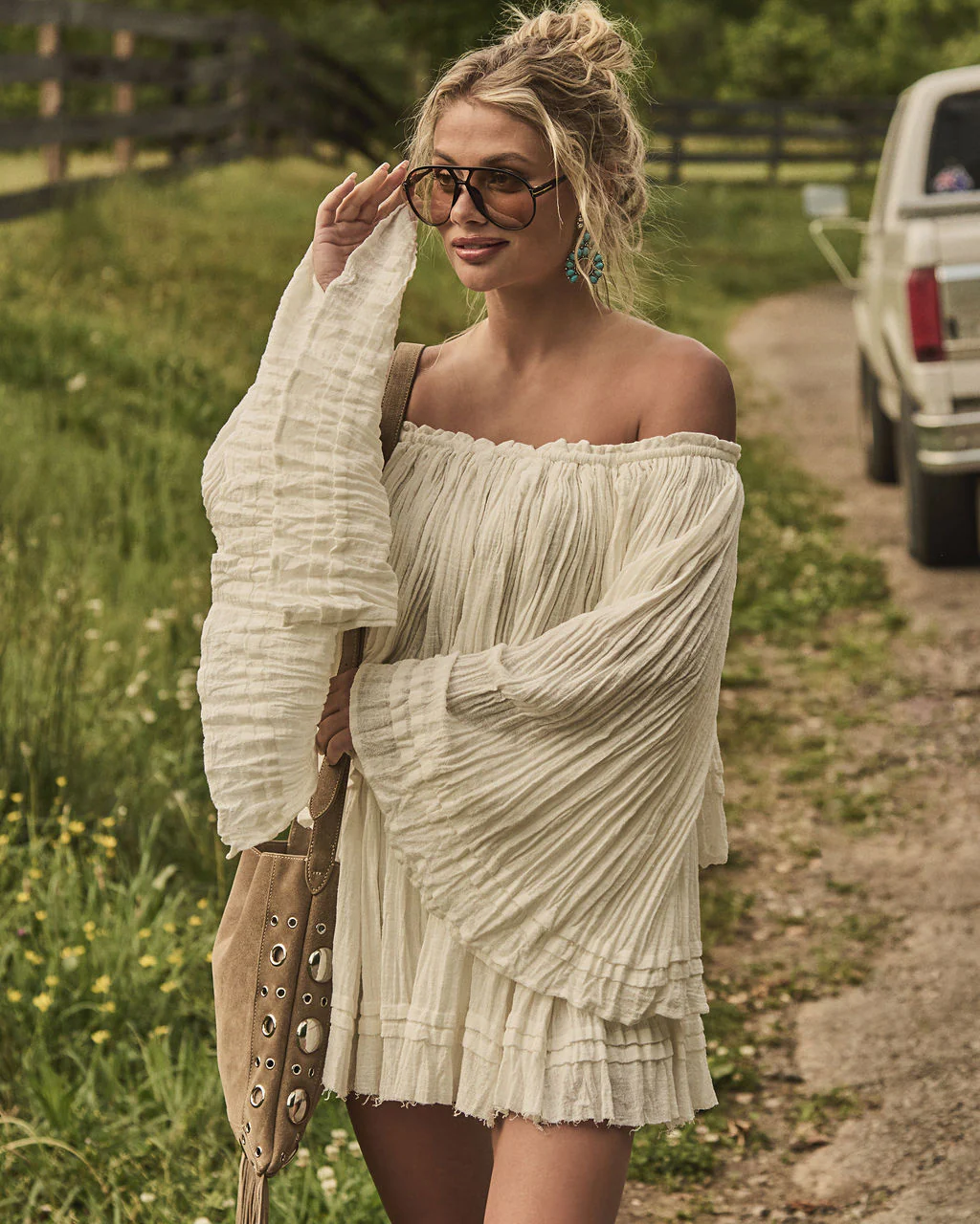 Summer Rodeo Cotton Off The Shoulder Top - Image 3