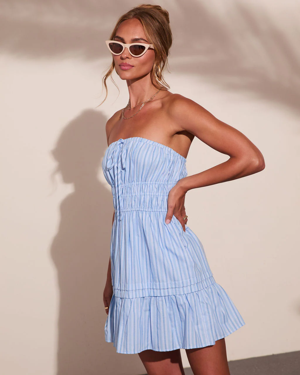 Tayler Cotton Striped Mini Dress - Image 3