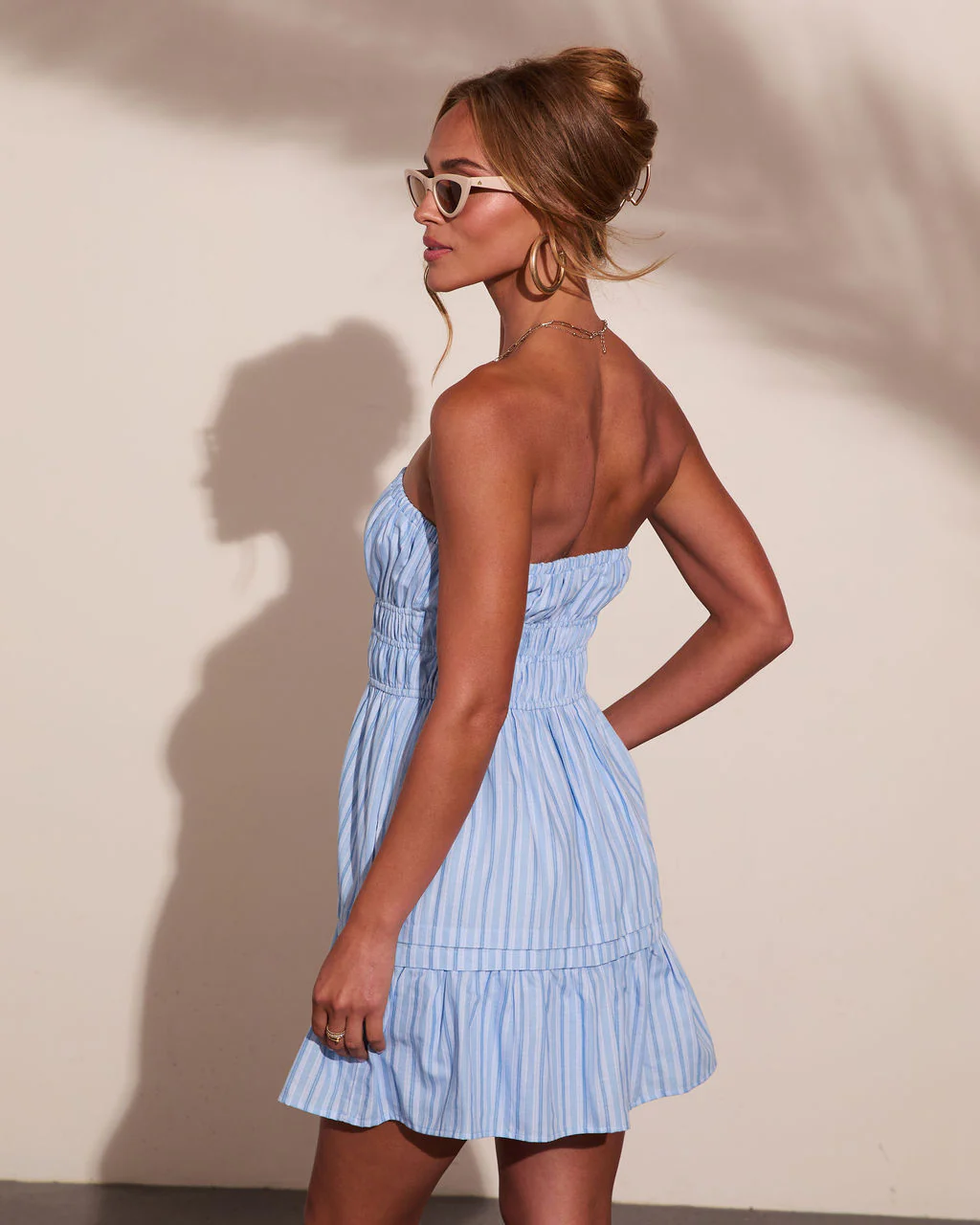 Tayler Cotton Striped Mini Dress - Image 4