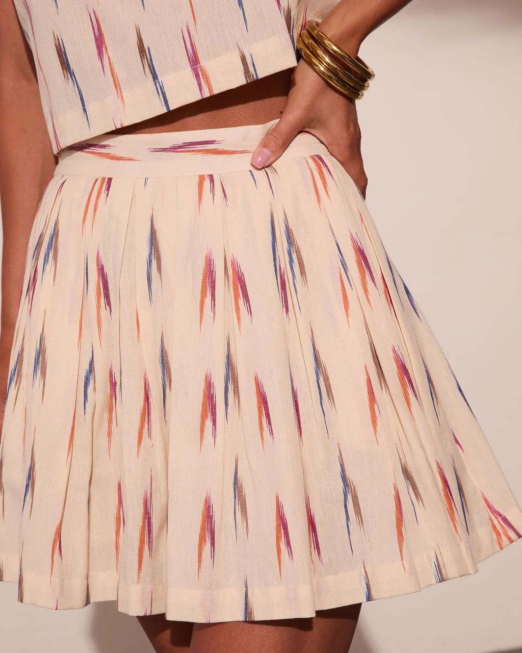 Terra Sol Abstract Cotton Mini Skirt - Image 6