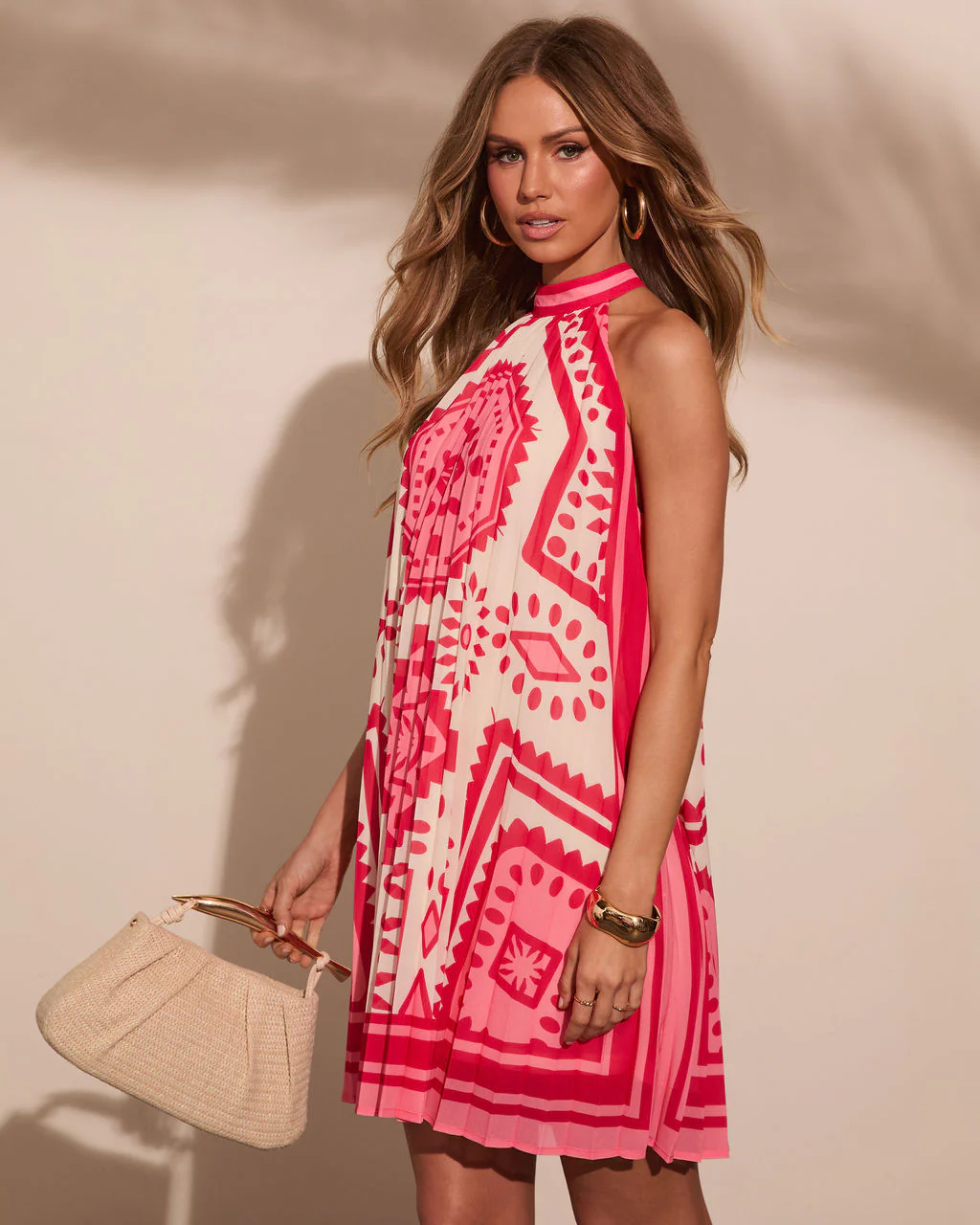 Tessah Abstract Halter Neck Mini Dress - Image 3