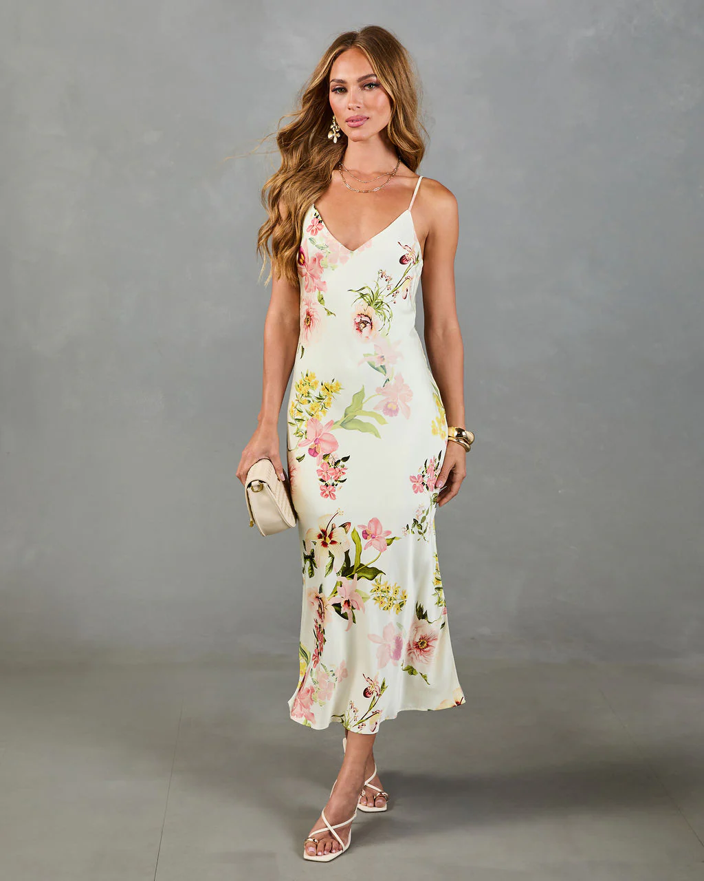 Tropical Theory Satin Floral Maxi Dress - Image 5