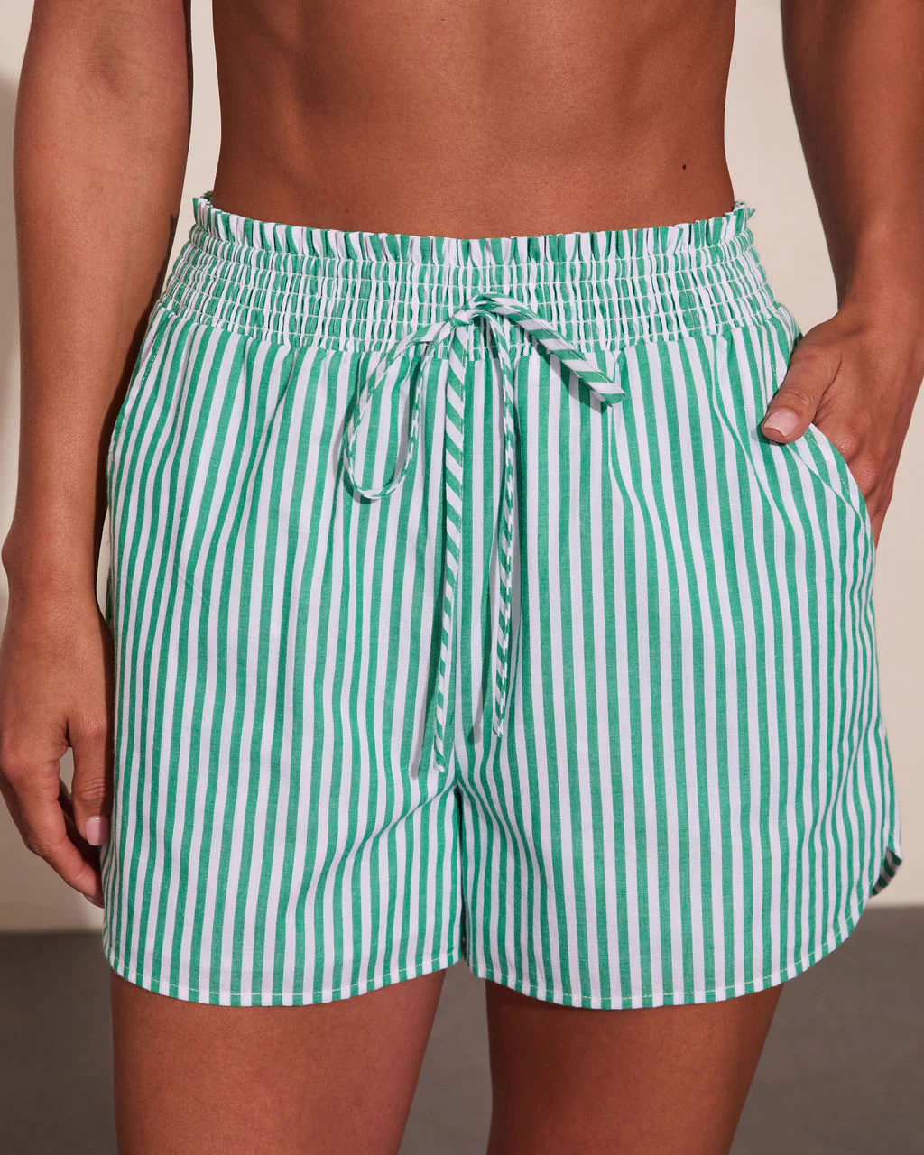Vibrant Tide Striped Drawstring Shorts - Image 2