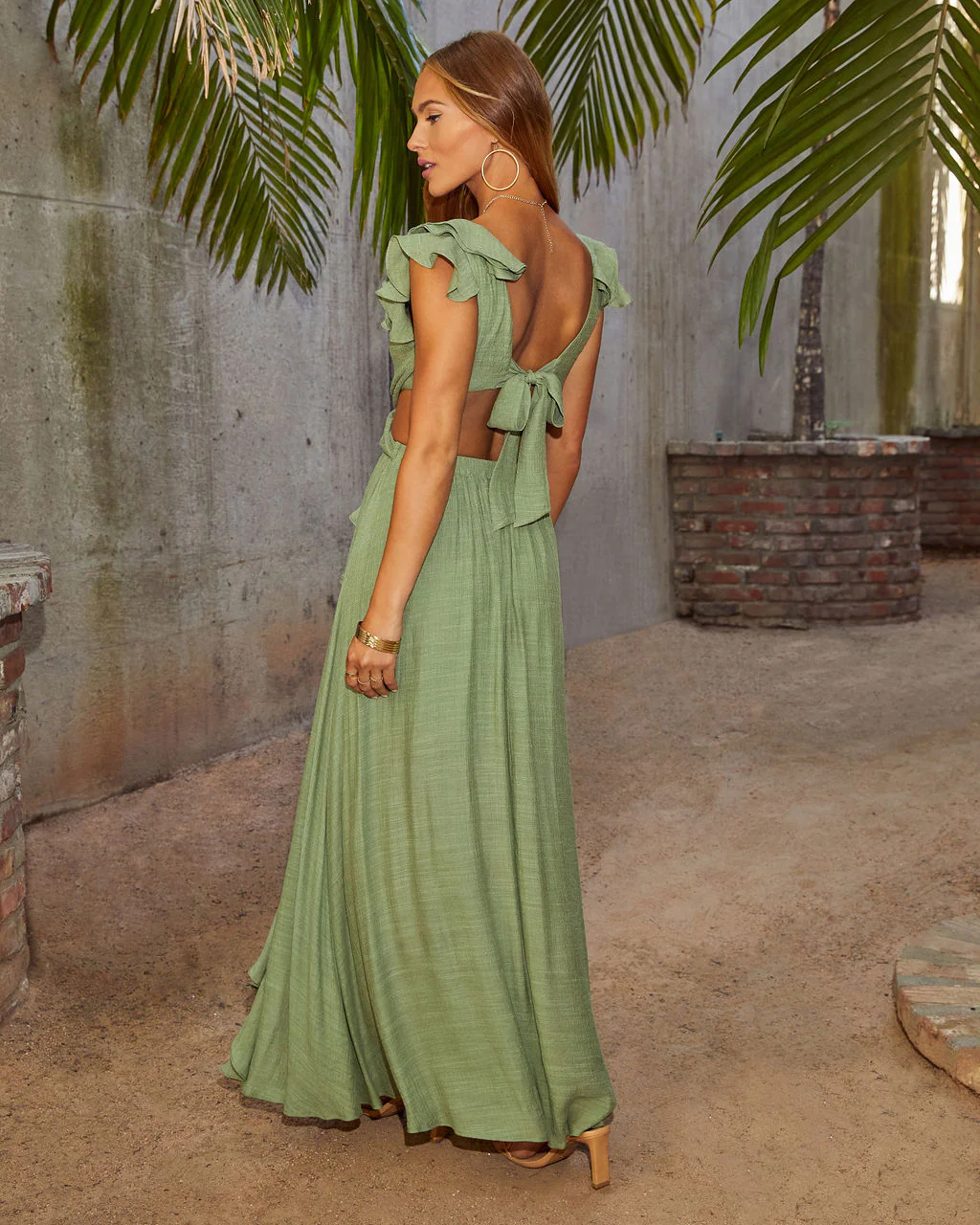 Soleil Cutout Ruffle Maxi Dress - Image 4