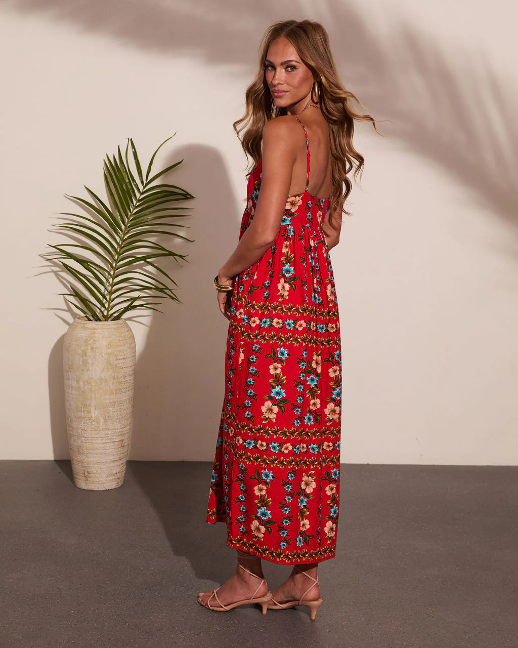 Wildflower Whisper Linen Blend Floral Maxi Dress - Image 4