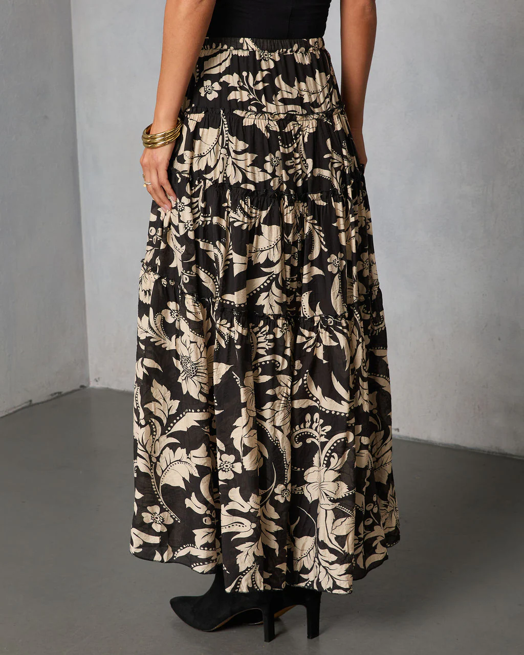 Woven Hour Printed Hi Low Skirt - Image 4
